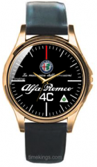 arw016 alfa romeo 4c gold leather strap watch